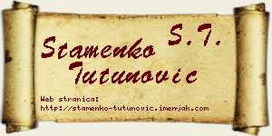 Stamenko Tutunović vizit kartica